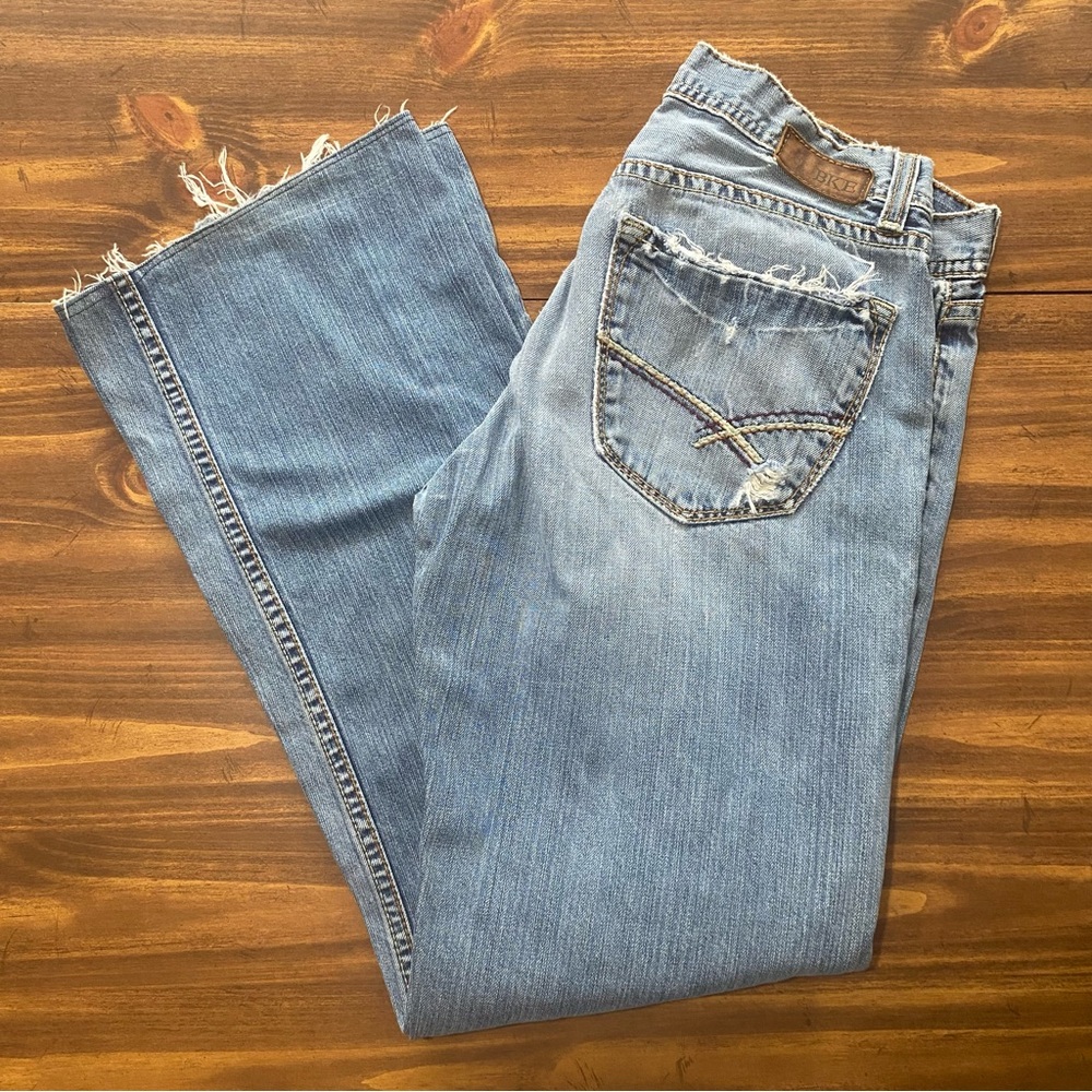 BKE Cole Buckle Jeans Men’s 32x30 Straight Leg Relaxed Distressed light Wash VTG
